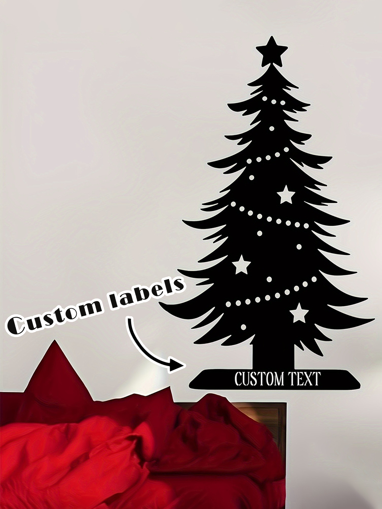 Christmas Tree Shaped Iron Sign - Wall Decor